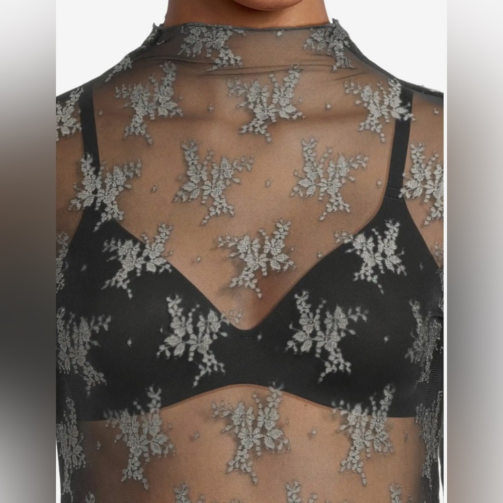 Free People Sheer Black Lace Top - Picture 2 of 3